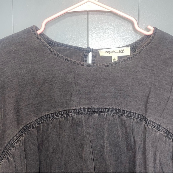 Madewell NWT Denim Shirred Swing Shirt Blouse in Lunar Wash Small - Picture 5 of 10